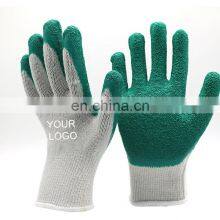 10G Poly Cotton Moisture-wicking Lining Grip Coating Gloves Textured Rubber Work Industry Gloves For Masonry Construction thumbnail-1