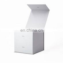Foldable White Custom Ribbon Design Logo Printing Cube Magnetic Gift Box Wholesale thumbnail-3