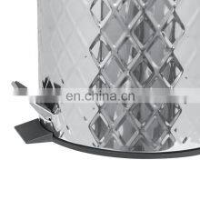 Классический домашний педальный мусорный бак с диагональной тиснением объемом 5 л из нержавеющей стали с педалью, кухонный металлический мусорный бак thumbnail-5