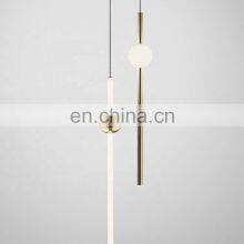 French Decorative LED Metal Pole Pendant Lamp Post Modern LED Glass Pole Interior Hanging Light thumbnail-5