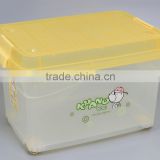 Multifunction Transparent Plastic Storage Box with Wheels and Lid
