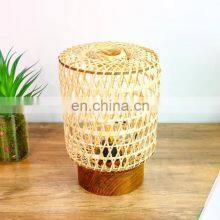New Design Small Bamboo Table Lamp, Handmade Boho Style Night Light, Natural Bedroom Decorative Room Vietnam Manufacturer thumbnail-5