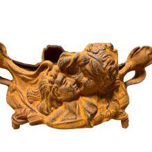 Antique Style Garden Planter Antique Brown Cast Metal Flower Pot Planter thumbnail-3