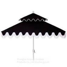 Portable Double-layer Square Center Pole Parasol, Customizable for Vacation Villages and Homestays thumbnail-1