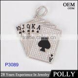 Newest Model Hip Hop Playing Card Pendant 10k Gold Plating Two Tone Jewerly thumbnail-3