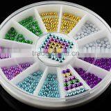 6 colors Alloy 3D nail art Round Rhinestones, Wheels 3D Nail Art Decorations