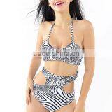 2016 Custom and Wholesale Black and White One Piece Sexy Women Bikini Swimwear thumbnail-2