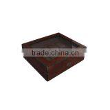 Glossy Lacquered Wooden Watch Box With Top Windows