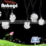 Brand New 20 Leds Outdoor String Lights Solar Fairy Lights Warm White Chuzzle Ball Shape
