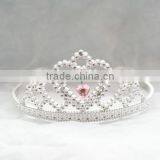 8.5cm High X 12cm Diameter Metallic Silver Heart Plastic Tiaras and Crowns thumbnail-3