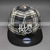 WOOL SNAPBACK CAP/3D EMBROIDERY HAT/FLAT BRIM HAT/FLAT BILL HAT/LEATHER BRIM FLAT HAT