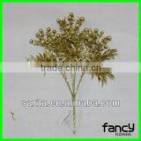 High Quality 7 Branches Fake Golden Powder Plants for Decoration