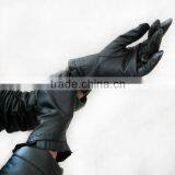 2016 New Arrival Fashion Elegant Ladies Black Leather Gloves