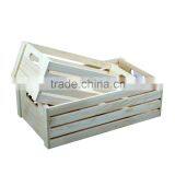 Unfinished Custom Pine Paulownia Wood Blanket Batten Storage Wooden Fruit Vegetable Crate Boxes thumbnail-2