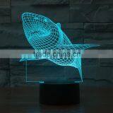 3D Optical Night Light Shark 7 RGB Light Colors 10 LEDs AA Battery or DC 5V Mixed Lot thumbnail-3