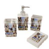 Colourful 4pcs Ceramic Bathroom Accessory Set thumbnail-1