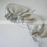 High Quality Custom Size Gold and Silver Drawstring Gift Bag for Christmas, Wedding, Jewelry thumbnail-3