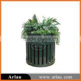 Public Round Metal Flower Planter Box Metal Flower Pot thumbnail-1