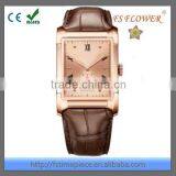 FS FLOWER - Leather Strap Ladies Female Girls Unisex Vintage Classic Dress Watch thumbnail-1