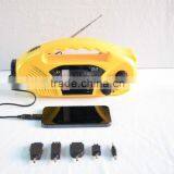 2015 New Product Solar Dynamo Portable With LED Light for Phone Charge Mini Radio