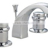 High quality Taiwan made simple contemporary Three Hole Bathroom Faucet With Pop Up Waste (K31)