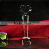 high quality Heart Shape Crystal Glass Award Trophy