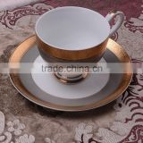 Luxury jade color&gold design of bone china Coffee cup&saucer