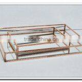 @~@ Silver Bronze Black Dish, Home Party Wedding Office Accessory, Bridesmaid Gift, Gold Brass and Glass Jewelry Display Tray thumbnail-6