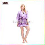 Comfortable Satin Printed Bathrobe/pajamas for Women thumbnail-6