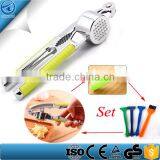 Premium Quality Garlic Press Set ,Silicon Garlic Peeler and Cleaning Brush
