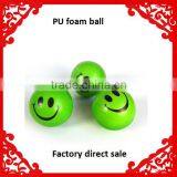 Promotional Green Happy Face Pu Foam Stress Ball