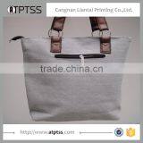 Long Handle Fashion Canvas Shopping Bag thumbnail-2