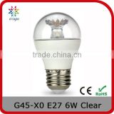 G16.5 DIMMABLE 500LM 6W 50WE E26 SPHERICAL CRYSTAL BULB WITH UL TECHNOLOGY