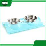 Pet Accessories Eco Plastic Stainless Steel Anti Slip Leak Proof Double Cat Dog Pet Feeder Water Food Bowl thumbnail-5