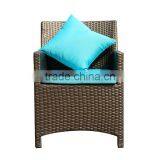 Brown Outdoor Rattan Coffee Table, Plastic Table and Chair thumbnail-3