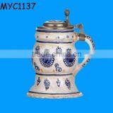 Vintage Metal Lidded Beer Tankard thumbnail-1