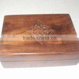 Carved Sheesham Wood Gift Small Decoration Box, Christmas Gift Box thumbnail-1