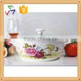 9" Microwave Porcelain Ceramic Pot,microwave Ceramic Stewpot,ceramic Cookware,ceramic Stockpot,ceramic Saucepot With Glass Lid thumbnail-5