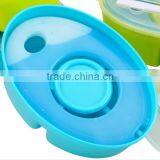 HOT Oval Plastic Food Storage Container Set With Ice Pack Dressing/Food Grade Plastic Lunch Box Set With Fork &knife thumbnail-4