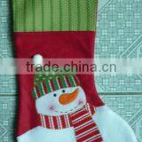 New Products Handsewn Cheap Wholesale Fabric Sock Wool Felt Christmas Stocking Hangers With Applique Angel Xmas Snowman Motif thumbnail-3