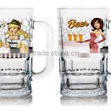 10oz 12oz 15oz 18oz Glass Beer Mug Glass Tumbler With Silk Screen Logo thumbnail-2