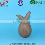 BSCI Audit Dehua Factory Brown Painted Ceramic Rabbit, Fat Sitting Rabbit thumbnail-5