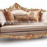 Luxury French Baroque Style Classic Giltwood Carving Loveseat Sofa, Golden Solid Wood Carving Settee BF12-04274c thumbnail-2
