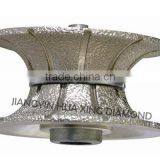 Full Bullnose Brazed Diamond Grinding Wheel / Brazed Diamond Profile Router Bits thumbnail-1