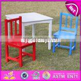 2017 New Design Nursery School Colorful Wooden Kids Table and Chair Set W08G223 thumbnail-3
