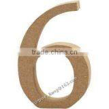 Wooden Number 6 , Unpainted, Unfinished thumbnail-1