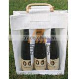 jute wine bag(jute promotional bags,100%jute fabric bags)