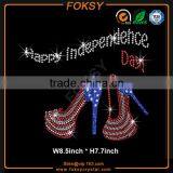 American Flag in Fleur de Lis Hotfix Rhinestone Transfers thumbnail-3