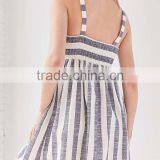 Latest Fashion Party Wear Tie Front Striped Mini Dress For Girls Names With Pictures HSd5081 thumbnail-6