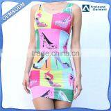 Custom Tank Top Dress Sublimation Bodycon Dress Womens Full Printing Wholesale Dresses thumbnail-1